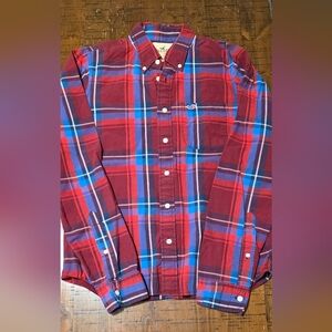 Hollister Red and Blue Plaid Fannel Casual Shirt XL